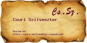 Csuri Szilveszter névjegykártya